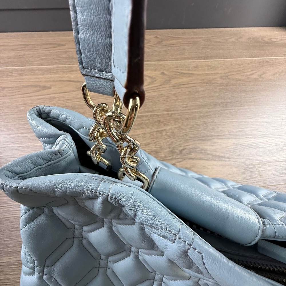 Kate Spade Wedgewood Astor Court Elena Tote Powder Blue Quilted Silver Hardware - Picture 5 of 16